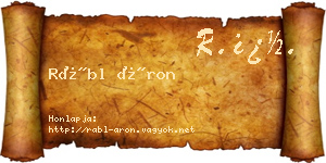 Rábl Áron névjegykártya
